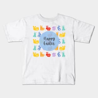 Happy Easter pattern bunnies Kids T-Shirt